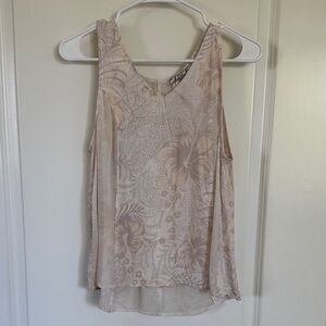 Chloe K Beige Floral Tank Top